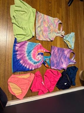 Lands' End Kids Mix & Match Swim Tops and Bottoms Set Size 7 Slim!